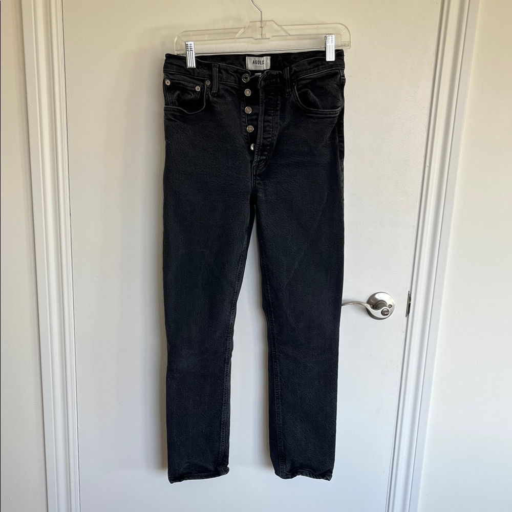 Agolde Dark Denim Button-Fly Jeans